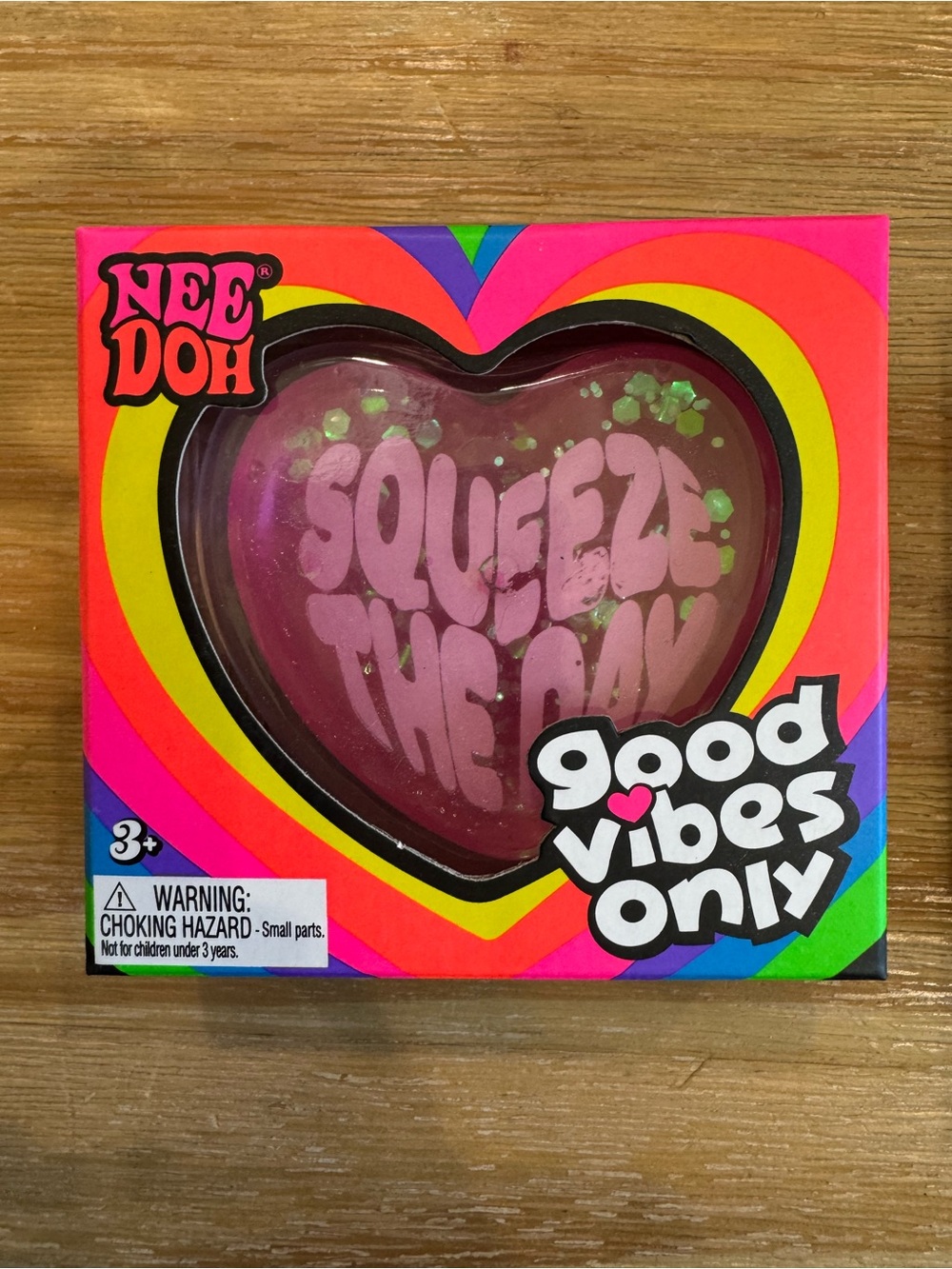 NeeDoh Heart Squeeze Toy - Pink "Squeeze The Day"
